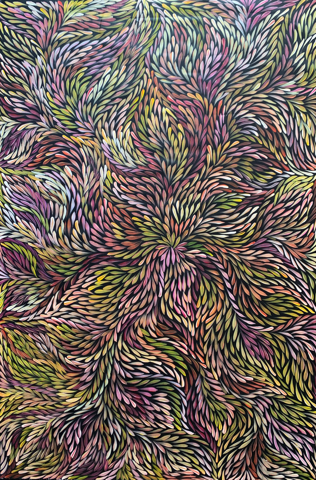 Dulcie Pula, Bush Medicine Leaves, ready to hang 145 x 97cm